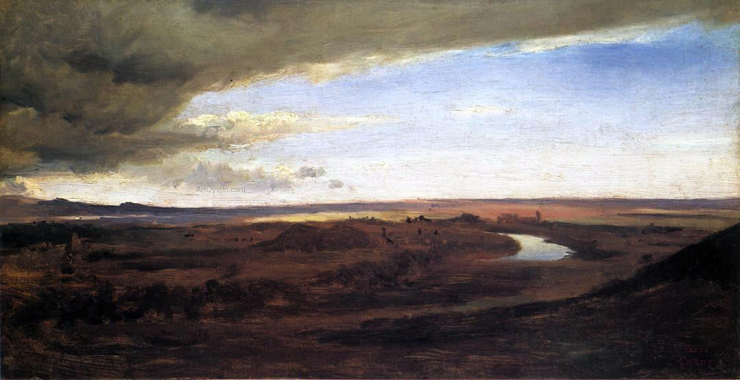 Jean-Baptiste-Camille Corot The Roman Cammagna, with the Tiber - Canvas Print