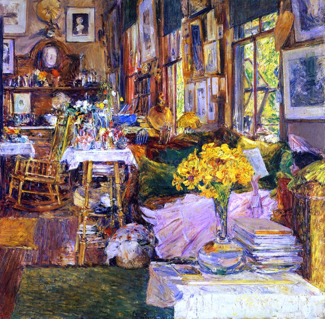 Frederick Childe Hassam A Room of Flowers - Canvas Print