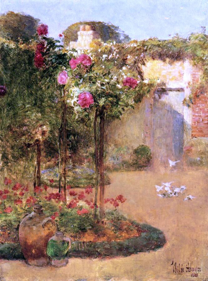 Frederick Childe Hassam The Rose Garden - Canvas Print