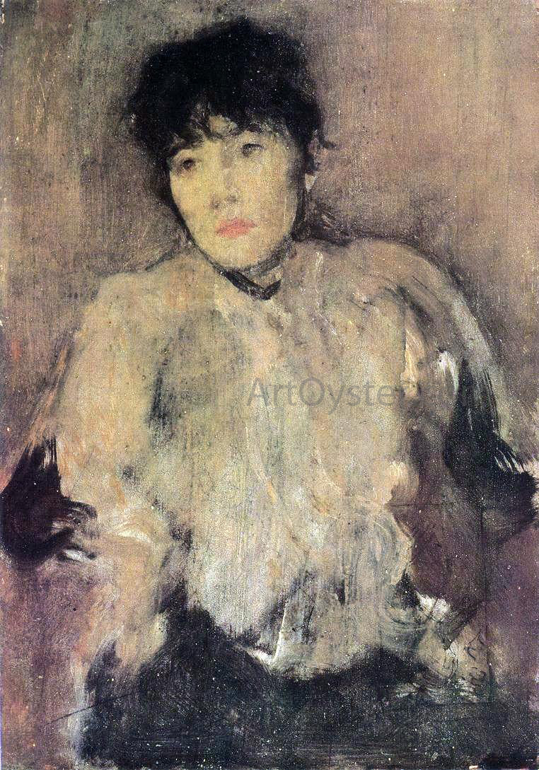 James McNeill Whistler A Rose Scarf - Canvas Print