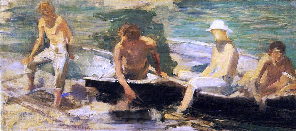 Henry Scott Tuke The Rowing Party - Canvas Print