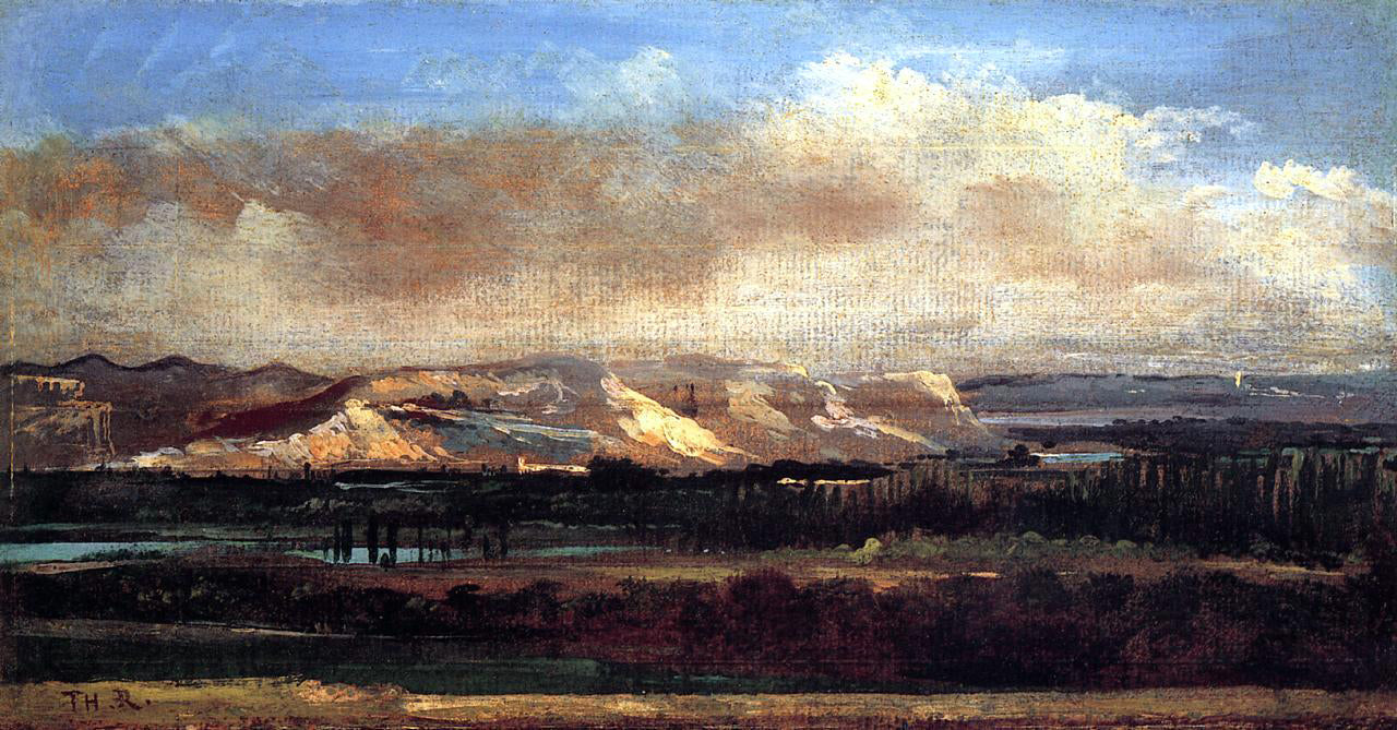Theodore Rousseau The Saleve Cliffs near Geneva - Canvas Print