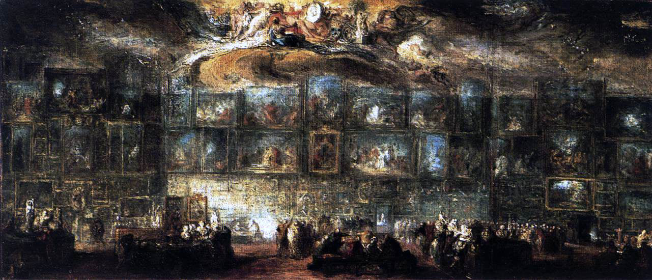 Gabriel De Saint-Aubin The Salon of 1779 - Canvas Print