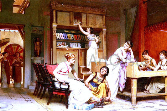 Pierre-Paul-Leon Glaize The Sandal Makers - Canvas Print