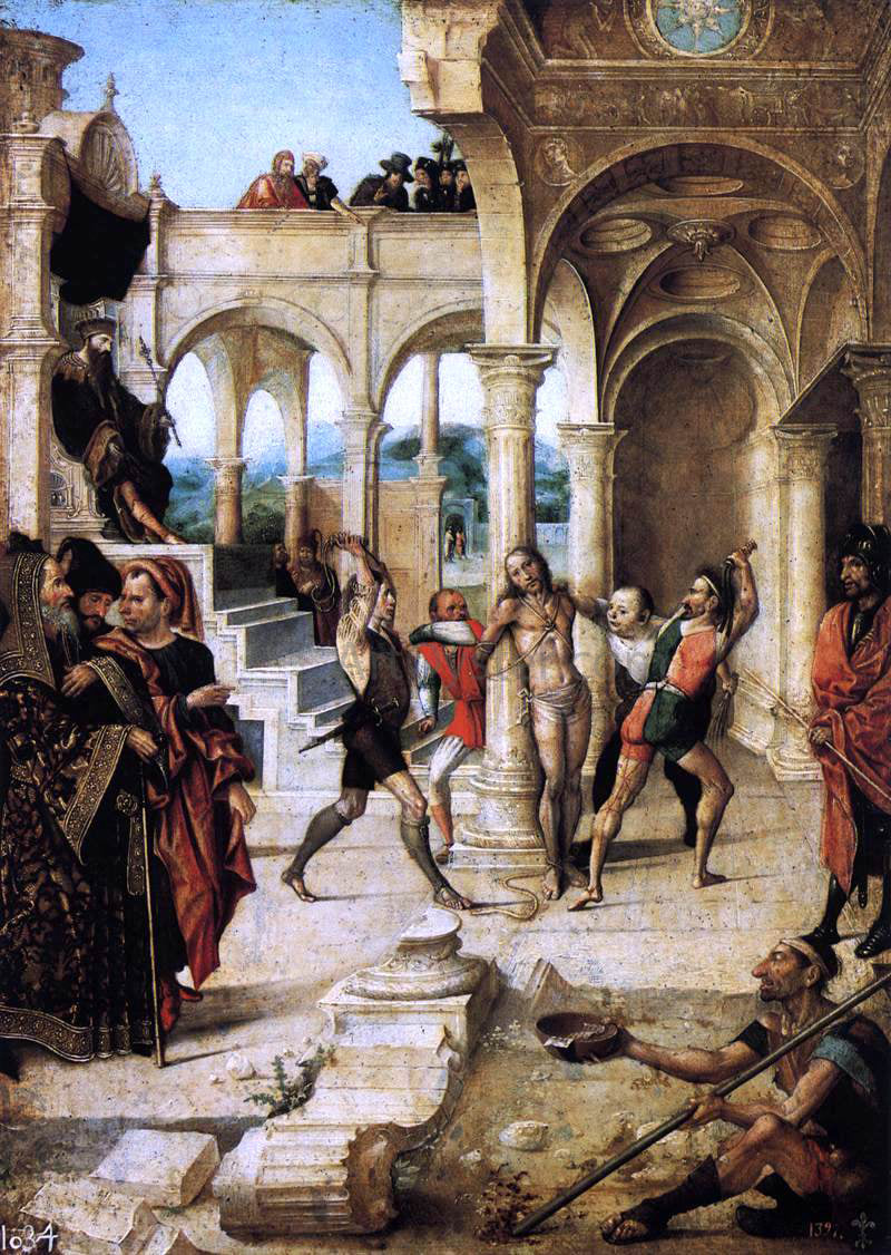 Alejo Fernandez The Scourging of Christ - Canvas Print