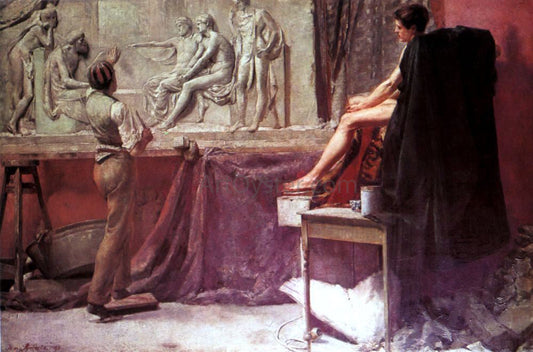 Tom Roberts The Sculptor's Studio - Canvas Print