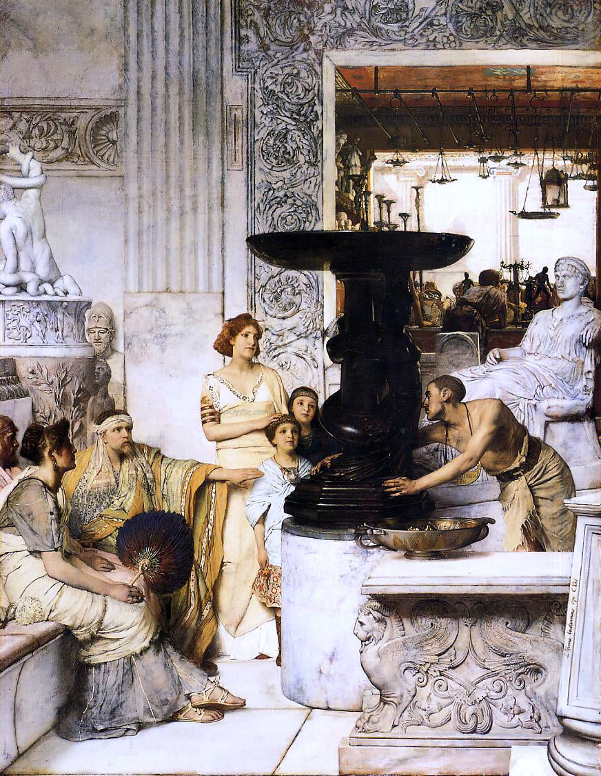 Sir Lawrence Alma-Tadema The Sculpture Gallery - Canvas Print