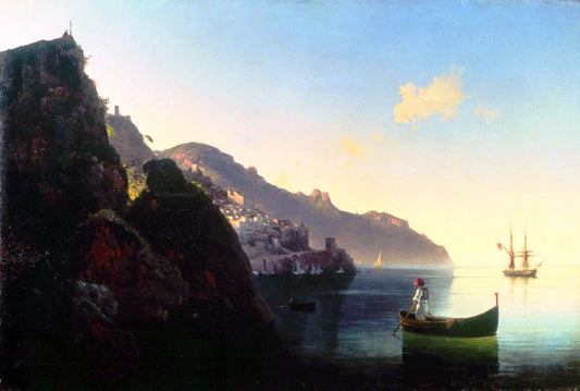 Ivan Constantinovich Aivazovsky The seashore of Amalfi - Canvas Print