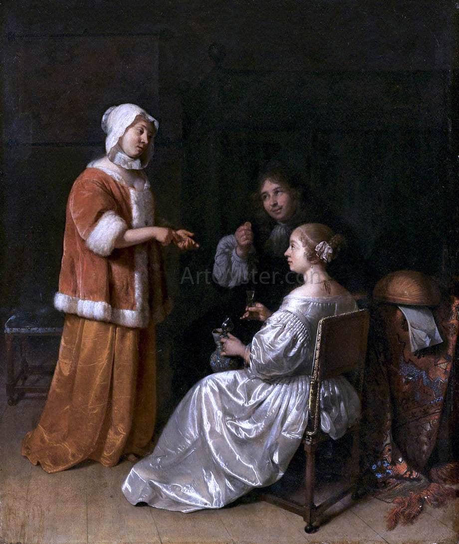 Caspar Netscher The Seduction - Canvas Print