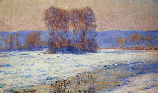 Claude Oscar Monet The Seine at Bennecourt in Winter - Canvas Print
