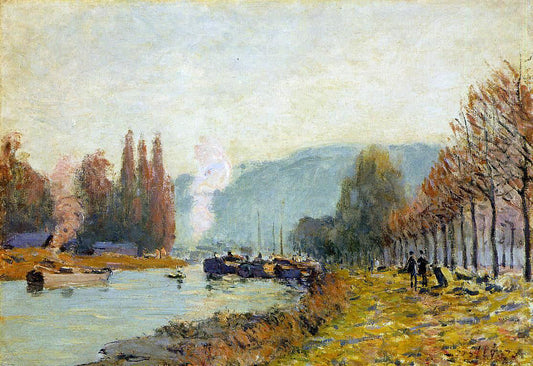 Alfred Sisley The Seine at Bougival - Canvas Print
