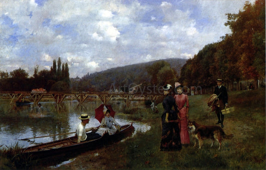 Julius LeBlanc Stewart The Seine at Bougival - Canvas Print