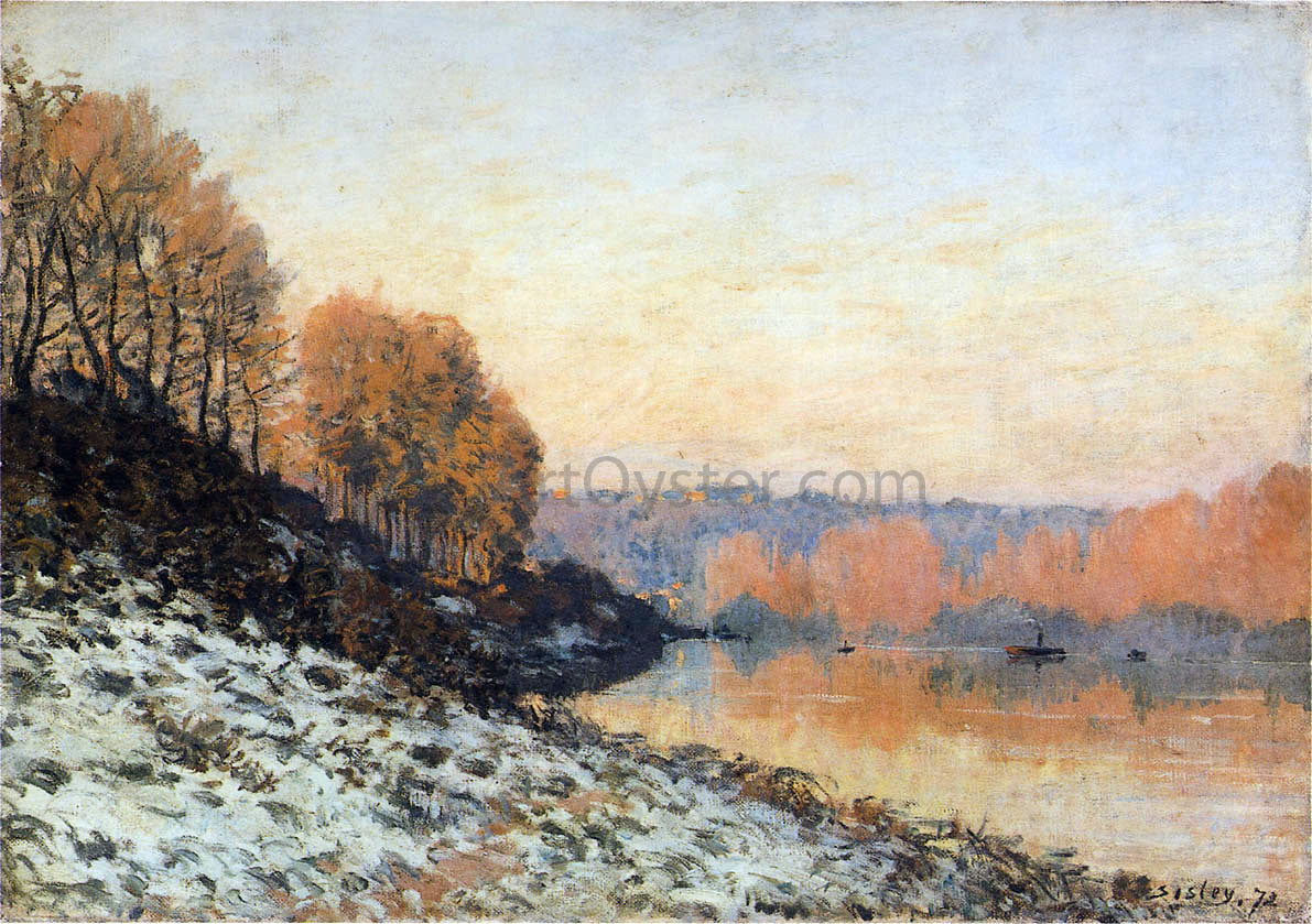 Alfred Sisley The Seine at Bougival in Winter - Canvas Print