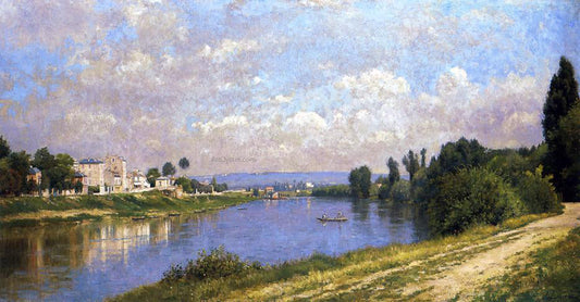 Stanislas Lepine The Seine at la Garenne Saint-Denis - Canvas Print