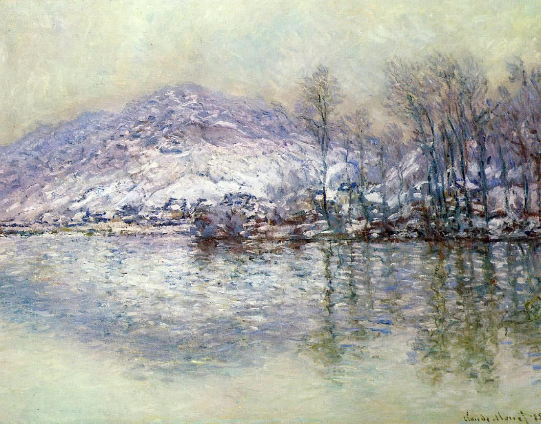 Claude Oscar Monet The Seine at Port Villez, Snow Effect - Canvas Print