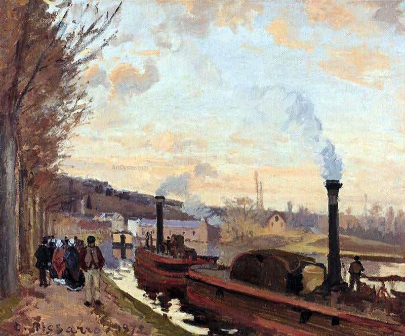 Camille Pissarro The Seine at Port-Marly - Canvas Print