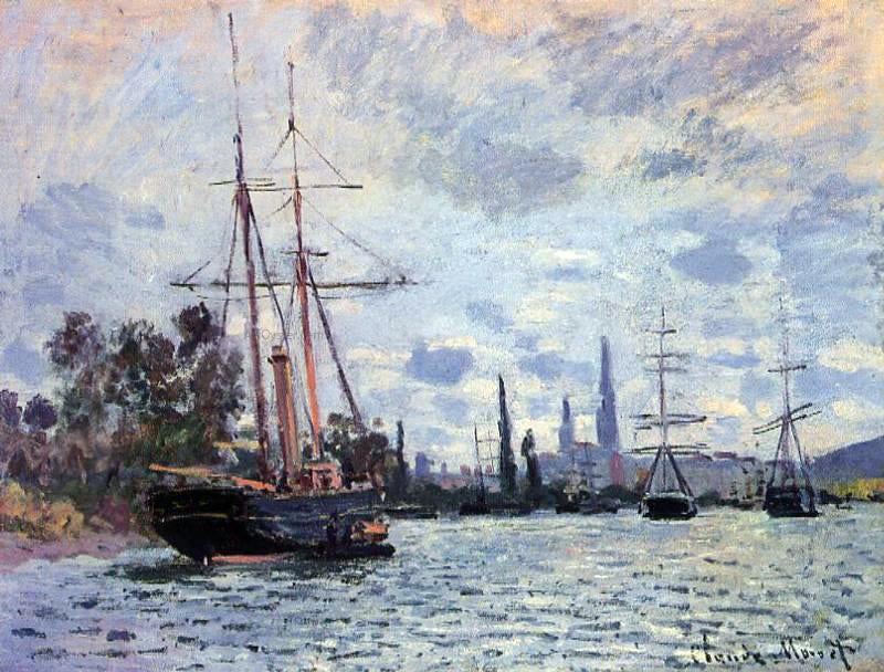Claude Oscar Monet The Seine at Rouen - Canvas Print