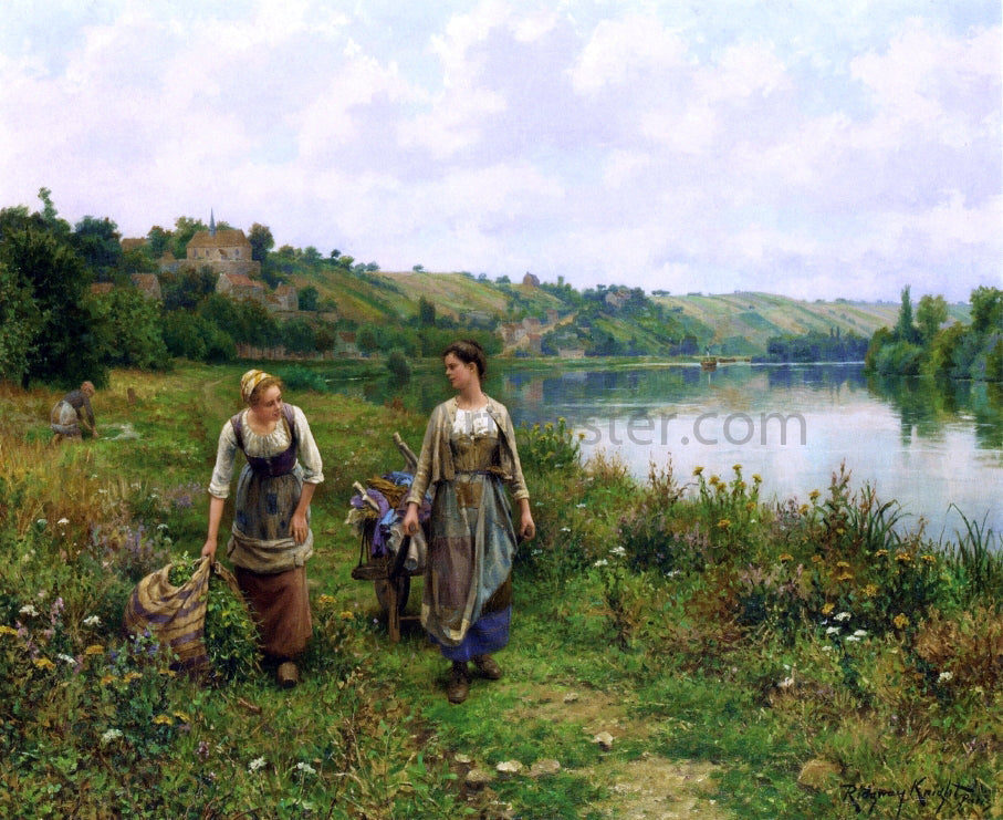 Daniel Ridgway Knight The Seine at Vernon - Canvas Print