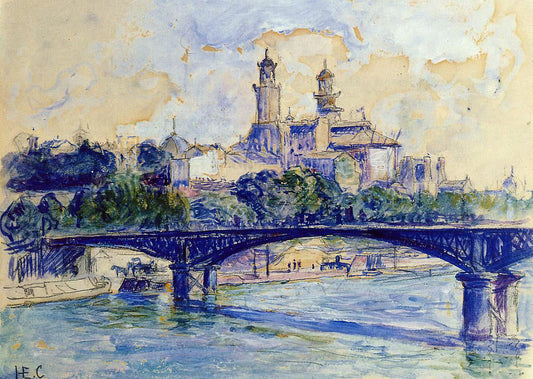 Henri Edmond Cross The Seine by the Trocadero - Canvas Print