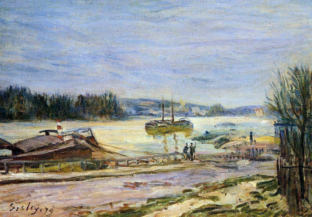 Alfred Sisley The Seine near Saint-Cloud, High Water - Canvas Print
