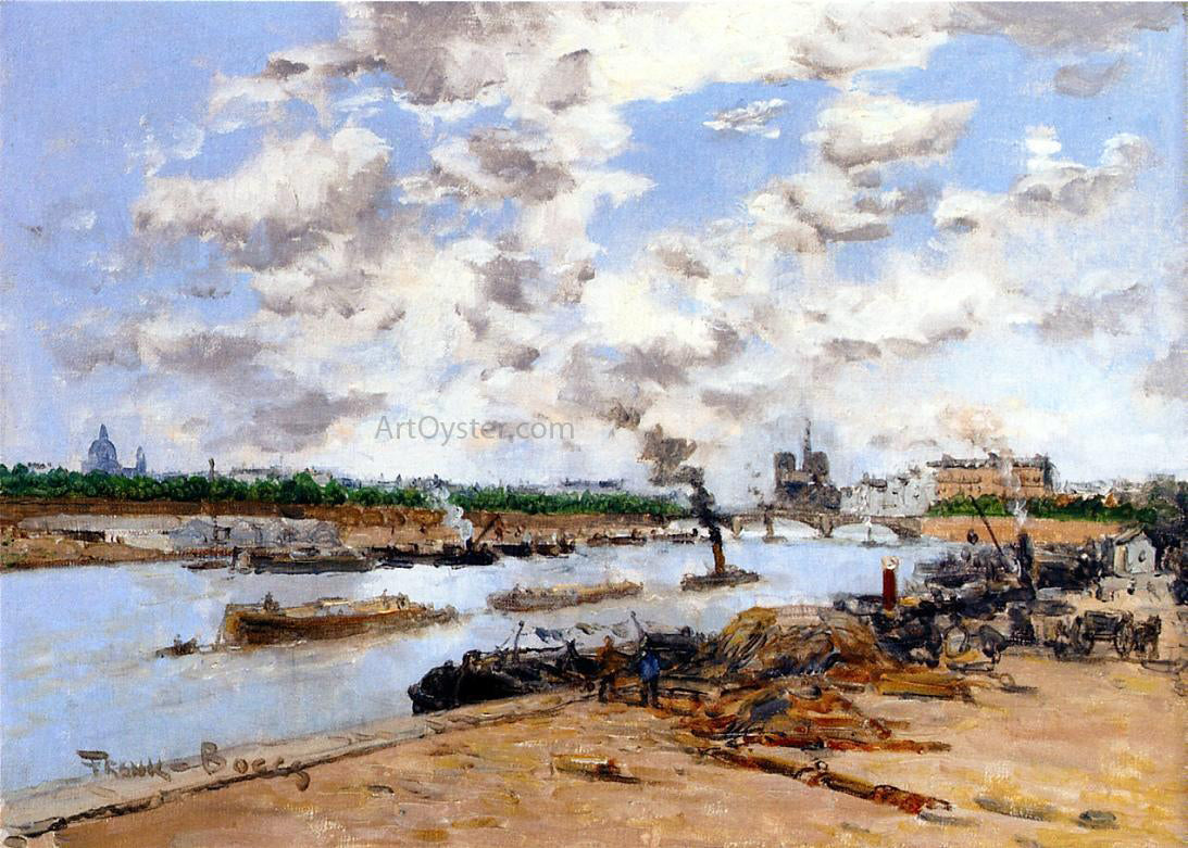 Frank Myers Boggs The Seine, Quay Henri IV, Paris - Canvas Print