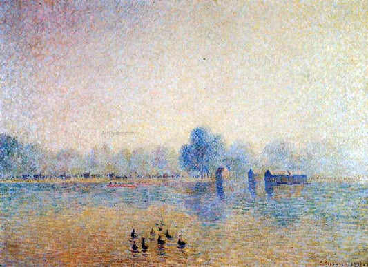 Camille Pissarro The Serpentine, Hyde Park, Fog Effect - Canvas Print