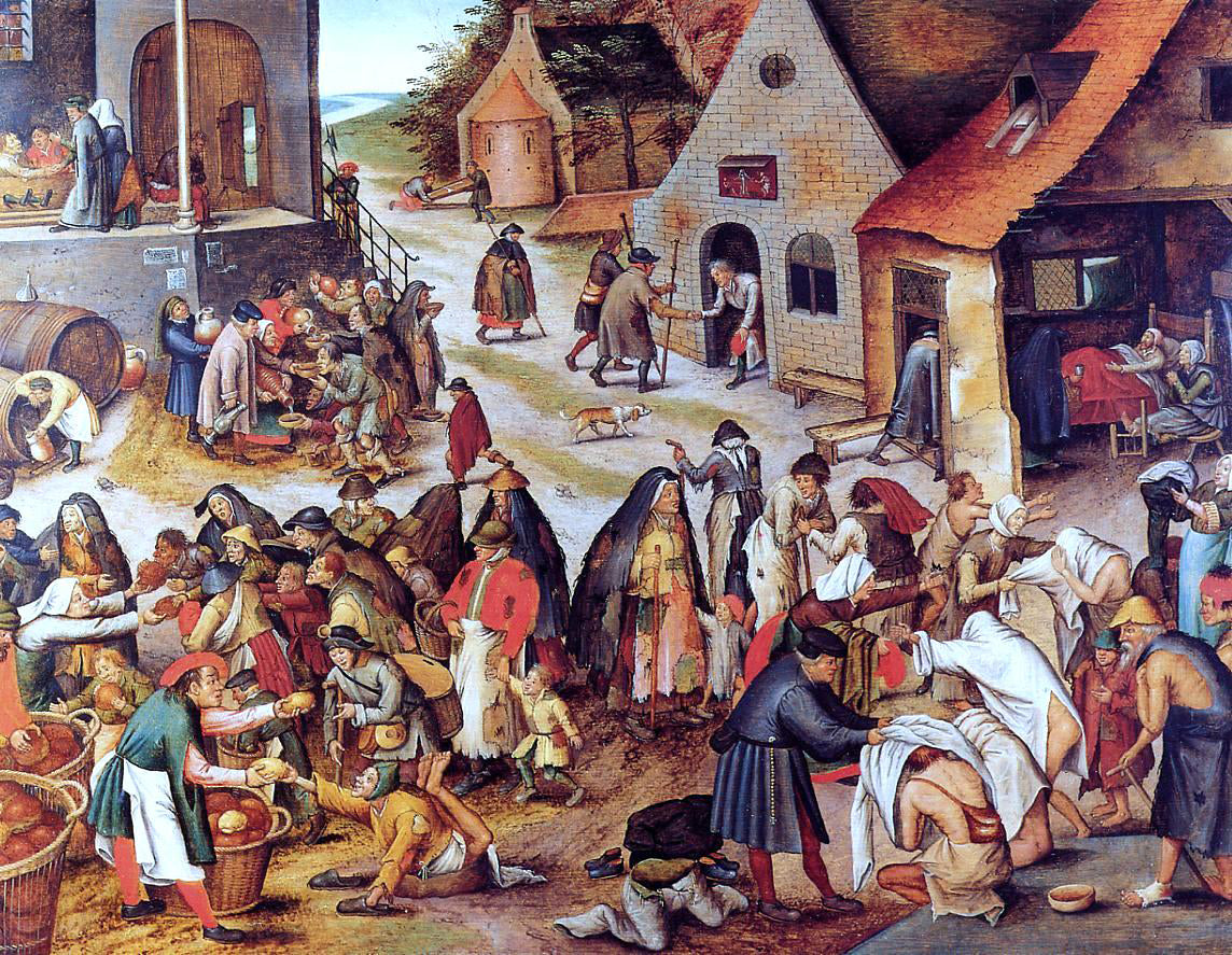 The Younger Pieter Bruegel The Seven Acts of Charity (also known as The Seven Acts of Mercy) - Canvas Print