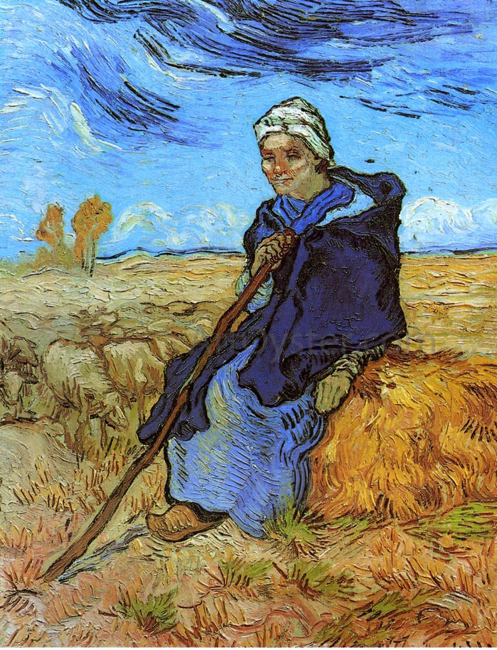 Vincent Van Gogh The Shepherdess (after Millet) - Canvas Print