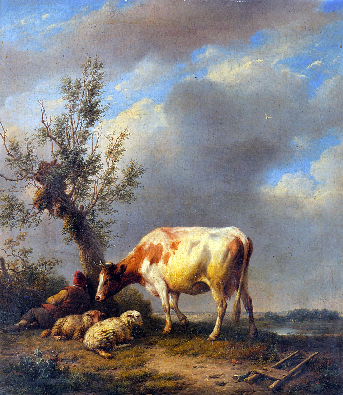 Eugene Verboeckhoven The Shepherd's Rest - Canvas Print