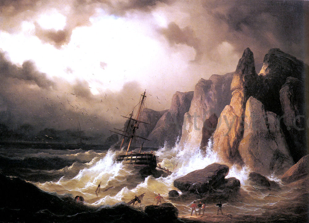 Ferdinand Hofbauer A Shipwreck - Canvas Print