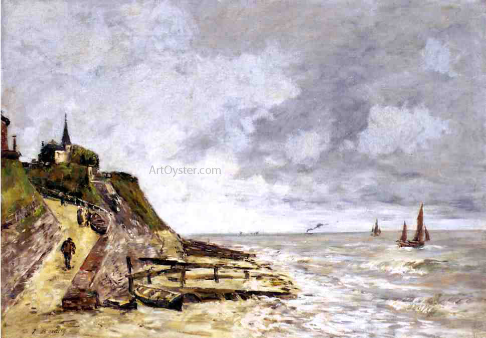 Eugene-Louis Boudin The Shore and the Sea, Villerville - Canvas Print