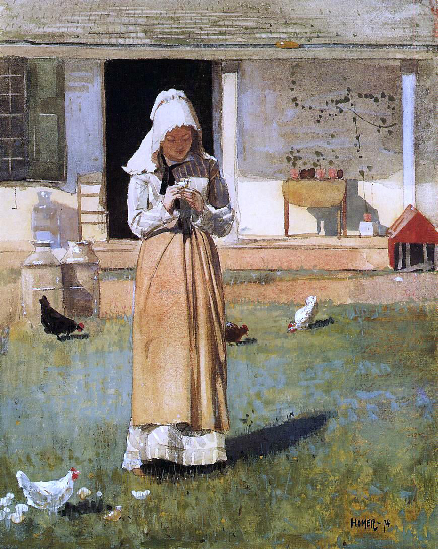 Winslow Homer A Sick Chicken - Canvas Print