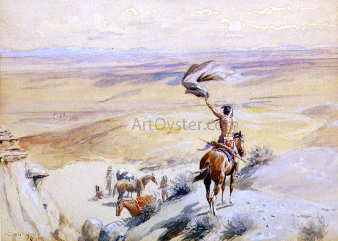 Charles Marion Russell The Signal - Canvas Print