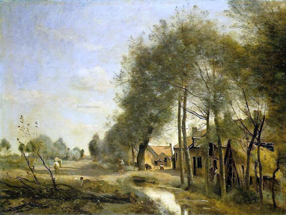 Jean-Baptiste-Camille Corot The Sin-le-Noble Road near Douai - Canvas Print