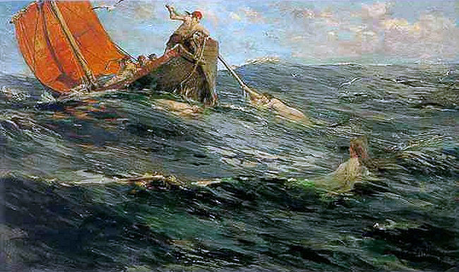 Edward Matthew Hale The Sirens - Canvas Print