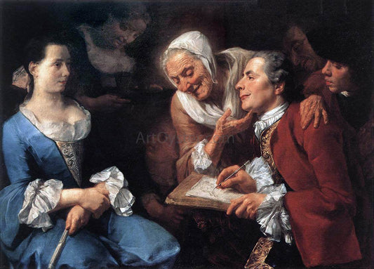 Gaspare Traversi The Sitting - Canvas Print