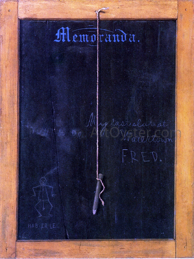 John Haberle The Slate: Memoranda - Canvas Print