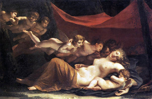 Marie-Constance Mayer The Sleep of Venus and Cupid - Canvas Print