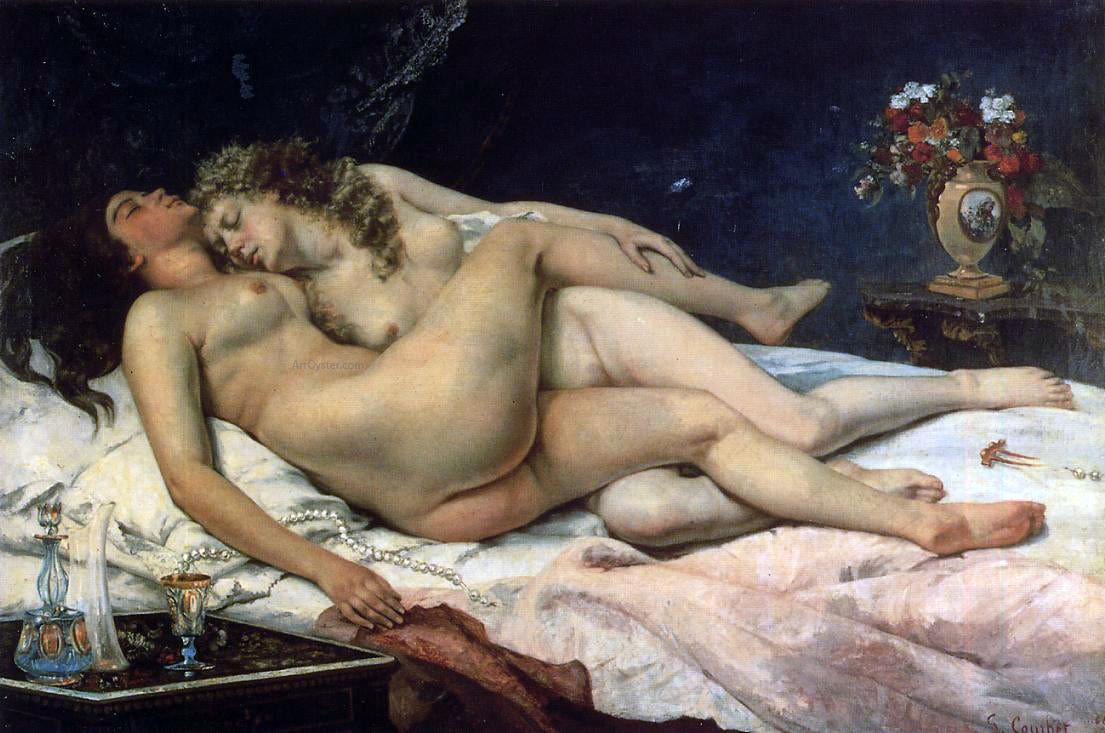 Gustave Courbet Sleepers (also known as Sleep) - Canvas Print