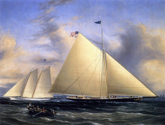 James E Buttersworth The Sloop 'Maria' Racing the Schooner Yacht 'America,' May 1851 - Canvas Print