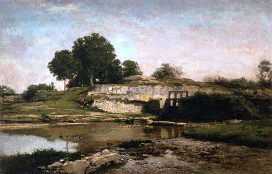 Charles Francois Daubigny The Sluice-gate at Optevoz (Isere) - Canvas Print