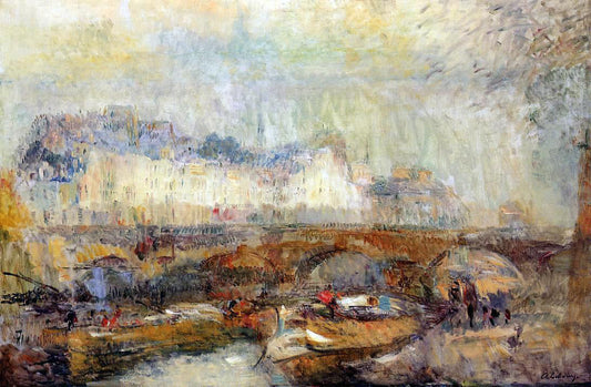 Albert Lebourg The Small Arm of the Seine at Pont Neuf - Canvas Print