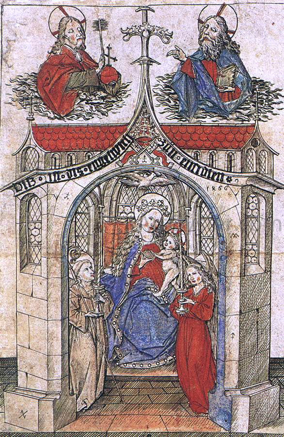 Master Es The Small Virgin of Einsiedeln - Canvas Print