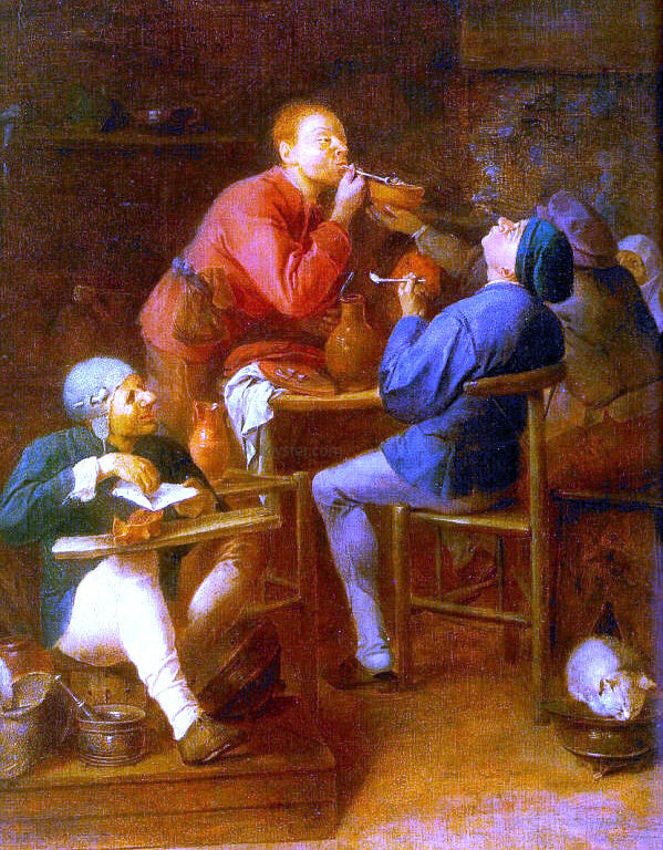 Adriaen Brouwer The Smokers - Canvas Print
