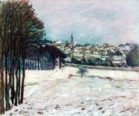 Alfred Sisley The Snow at Marly-Le-Roi - Canvas Print