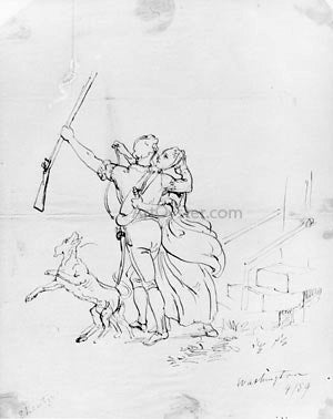 Emanuel Gottlieb Leutze The Soldier's Farewell (from McGuire Scrapbook) - Canvas Print