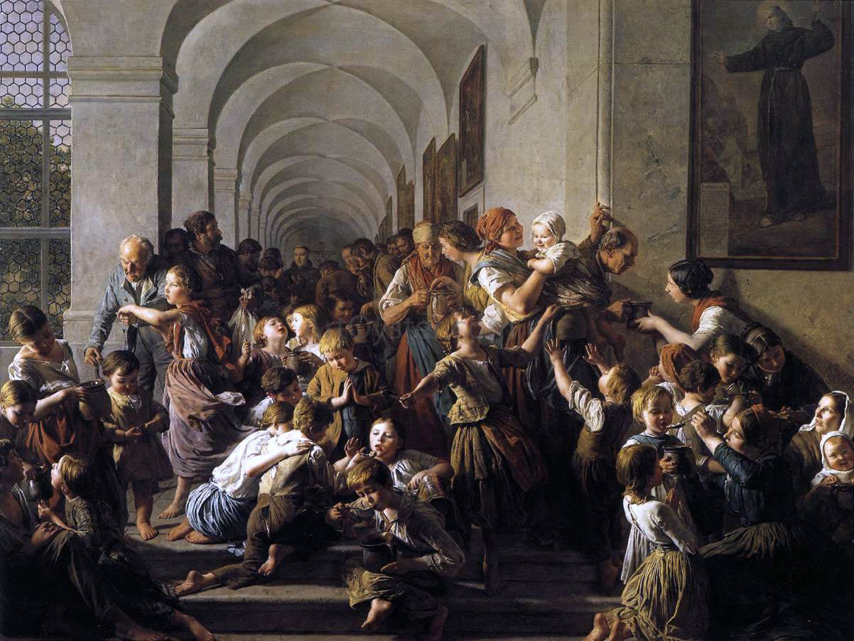 Ferdinand Georg Waldmüller The Soup Kitchen - Canvas Print