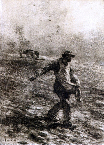 Leon Augustin L'hermitte) The Sower - Canvas Print