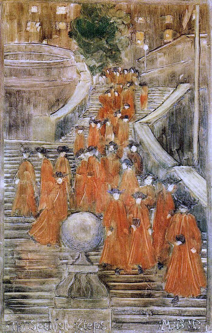 Maurice Prendergast The Spanish Steps - Canvas Print