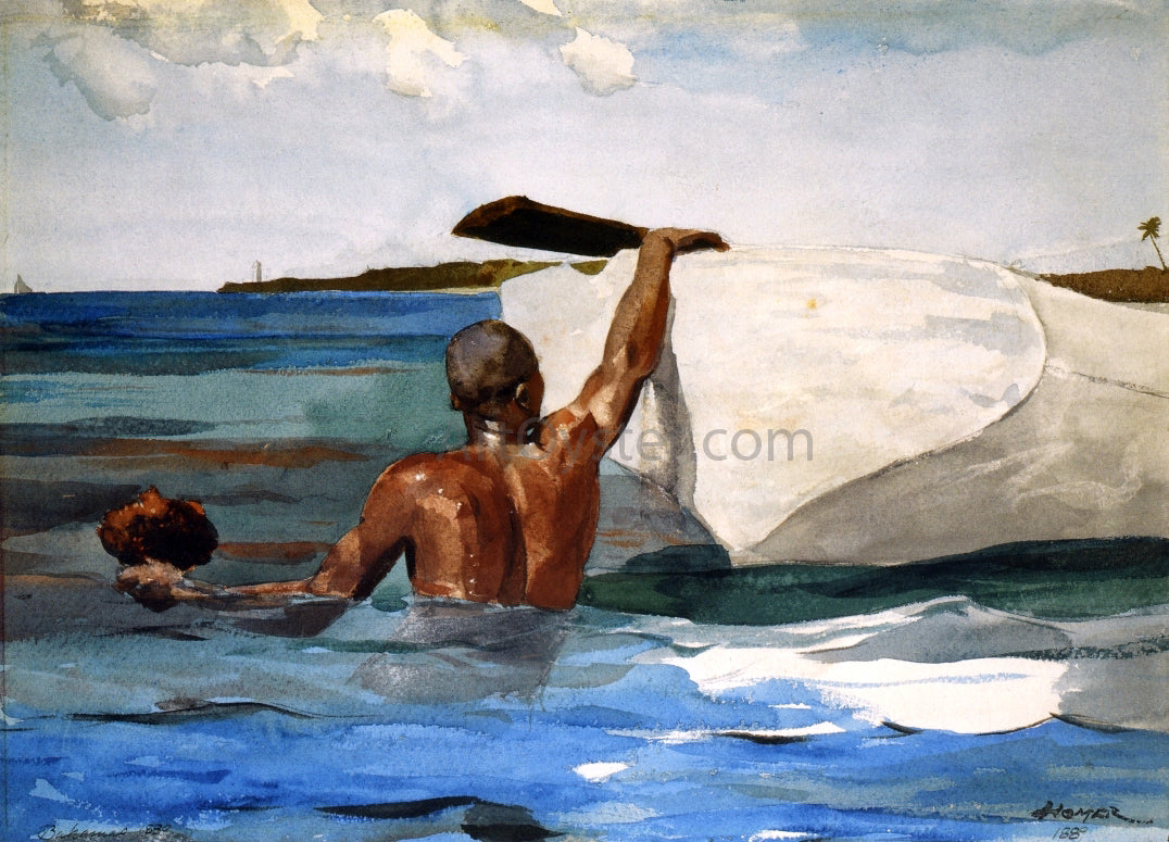 Winslow Homer The Spong Diver - Canvas Print